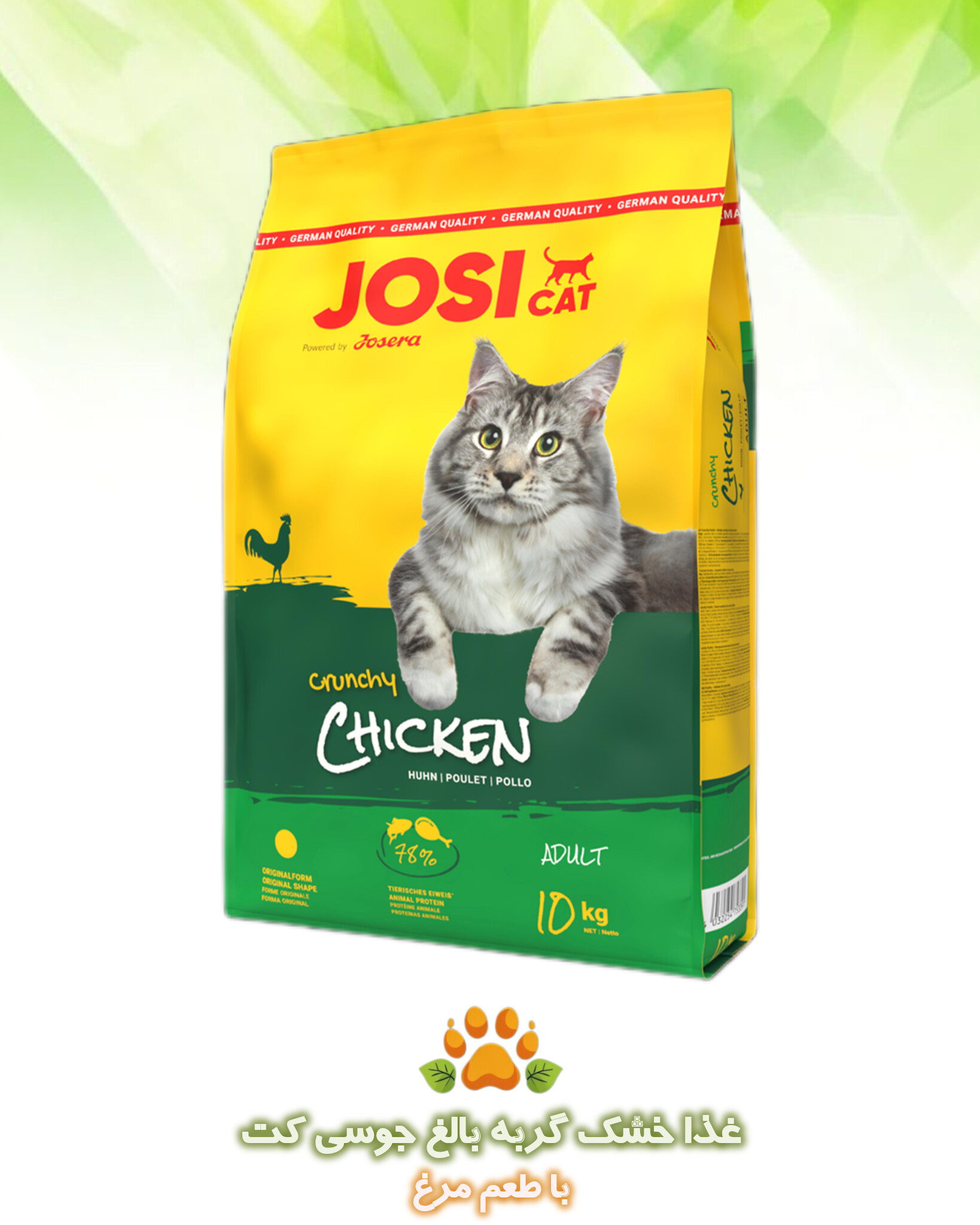 بسته غذای خشک گربه JosiCat Chicken — غذای مرغی کامل برای گربه بالغ