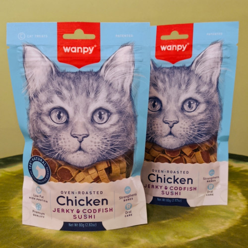 قیمت تشویقی گربه ونپی مدل سوشی جرکی مرغ و ماهی کاد wanpy